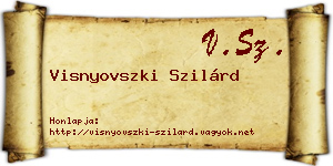 Visnyovszki Szilárd névjegykártya