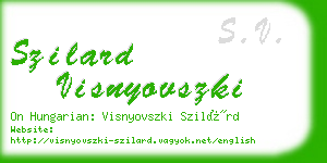 szilard visnyovszki business card